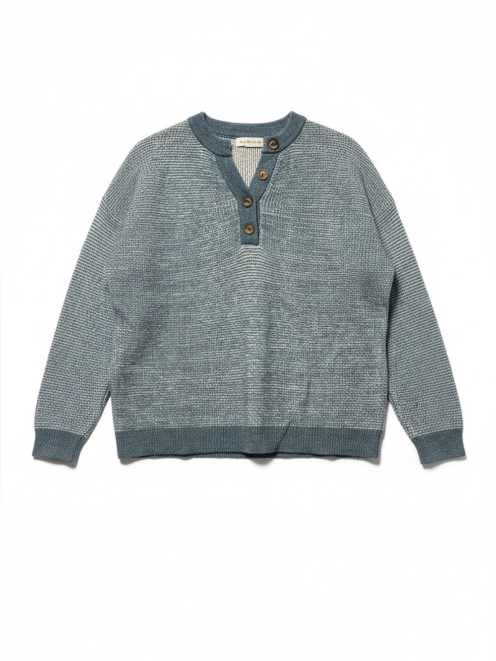 Pulse Textured Henley Sweater – Large